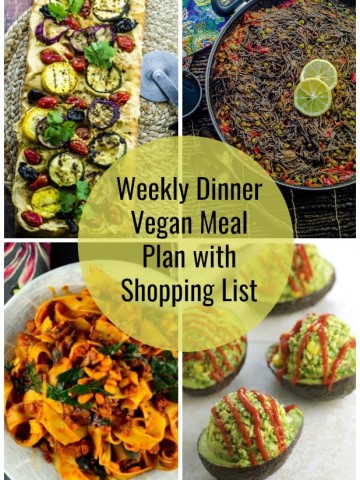 vegan meal plan with shopping list