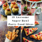 A collage of Super bowl party food images