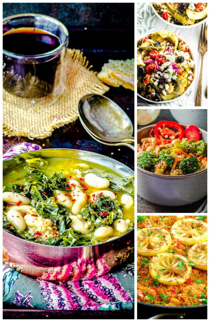 A picture collage of quinoa recipes