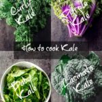 A picture collage of 4 different types of kale