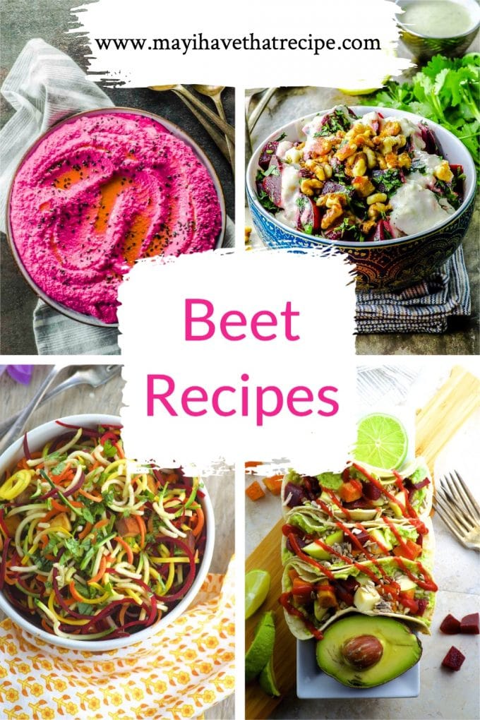 A Collage of 4 beet recipes
