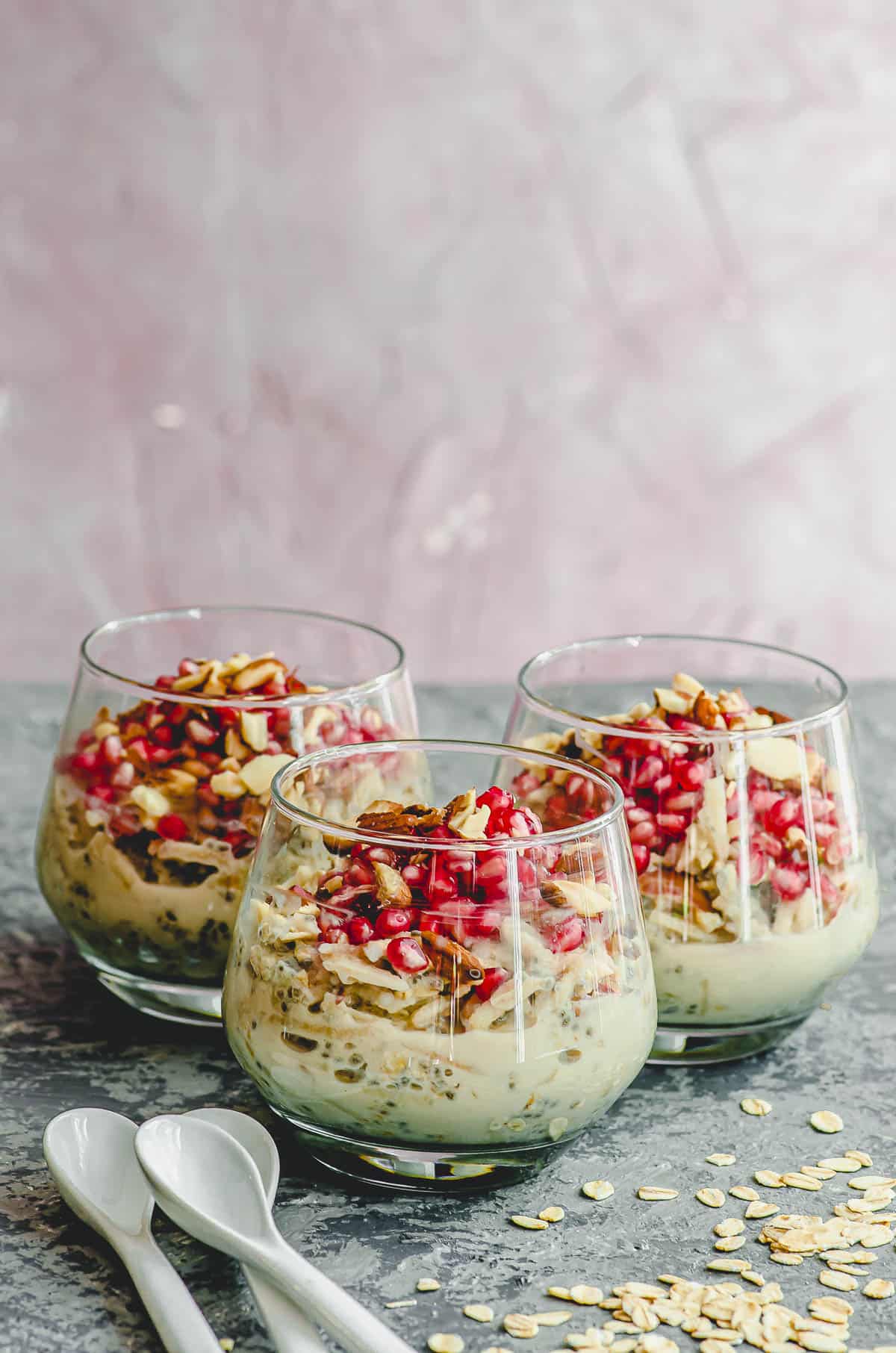 Overnight Oats with Apples and Pomegranates May I Have That Recipe?