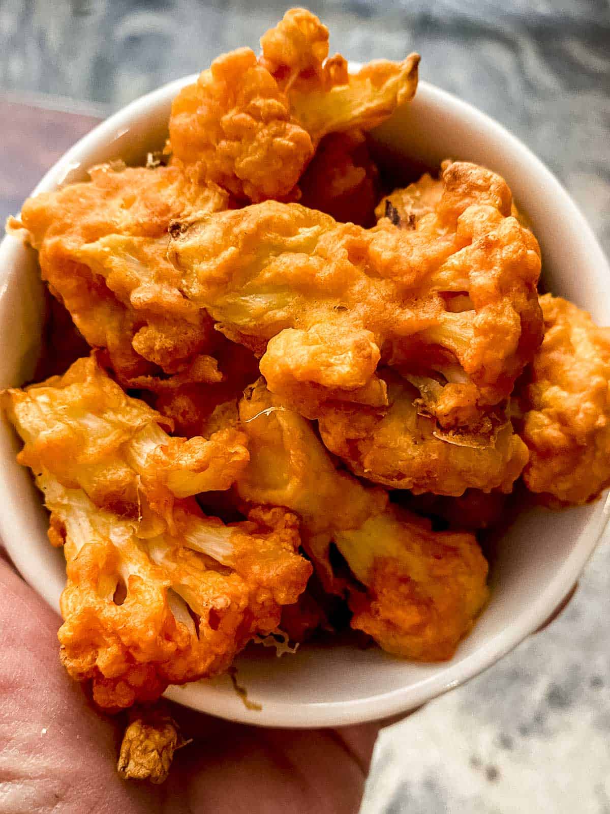 a bowl of buffalo cauliflower