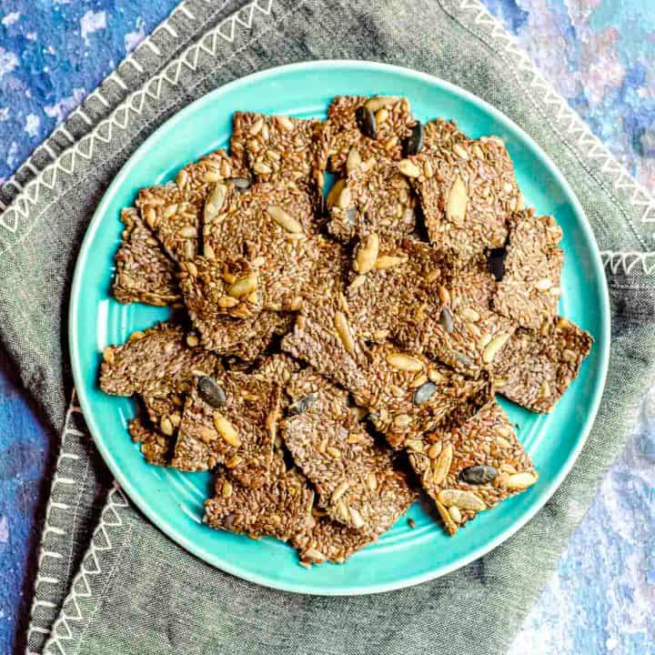 Flax and Chia Seed Keto Crackers Vegan and GlutenFree