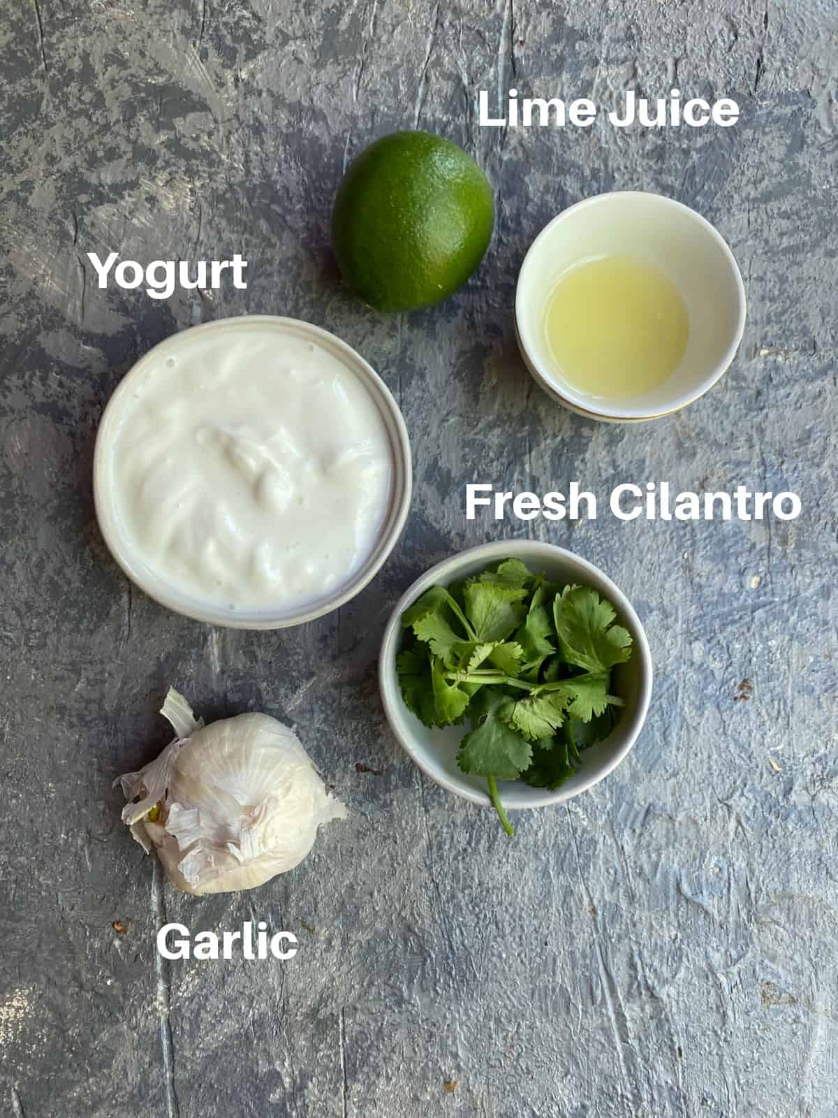 Ingredients for chickpea tacos sauce 