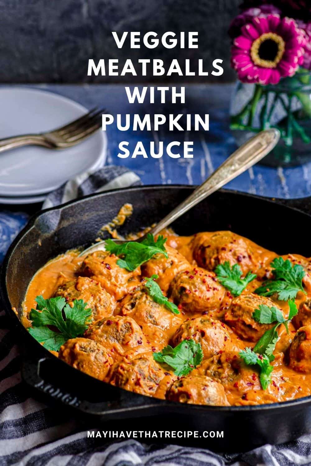 Vegan Meatballs with Savory Peanut Pumpkin Sauce May I Have That Recipe?