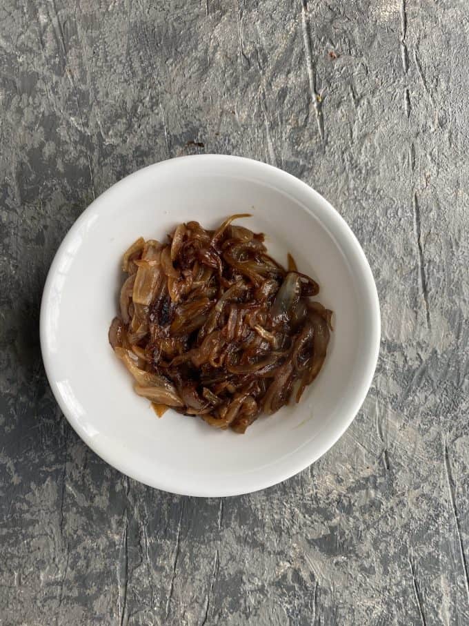 Caramelized onions in a bowl