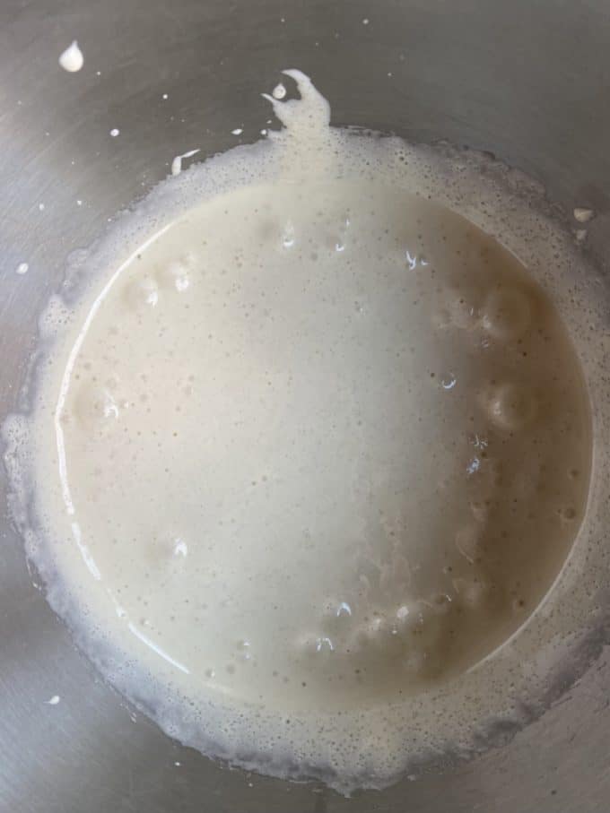 eggs and sugar whisked
