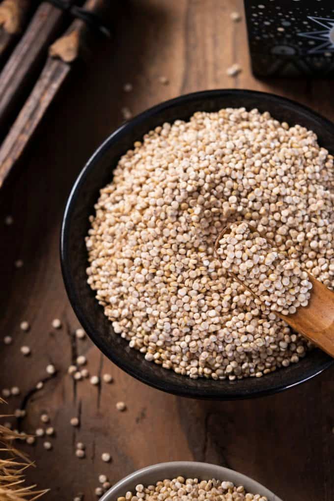 white quinoa in a bowl
