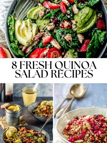 A collage of quinoa salad recipes