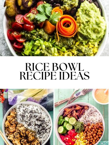A collage of rice bowl images