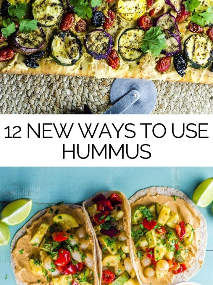 A collage of two two hummus recipe images