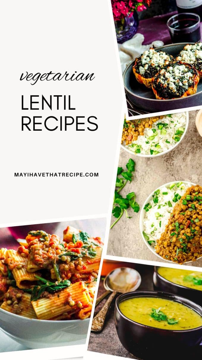 Collage of lentil recipes pictures
